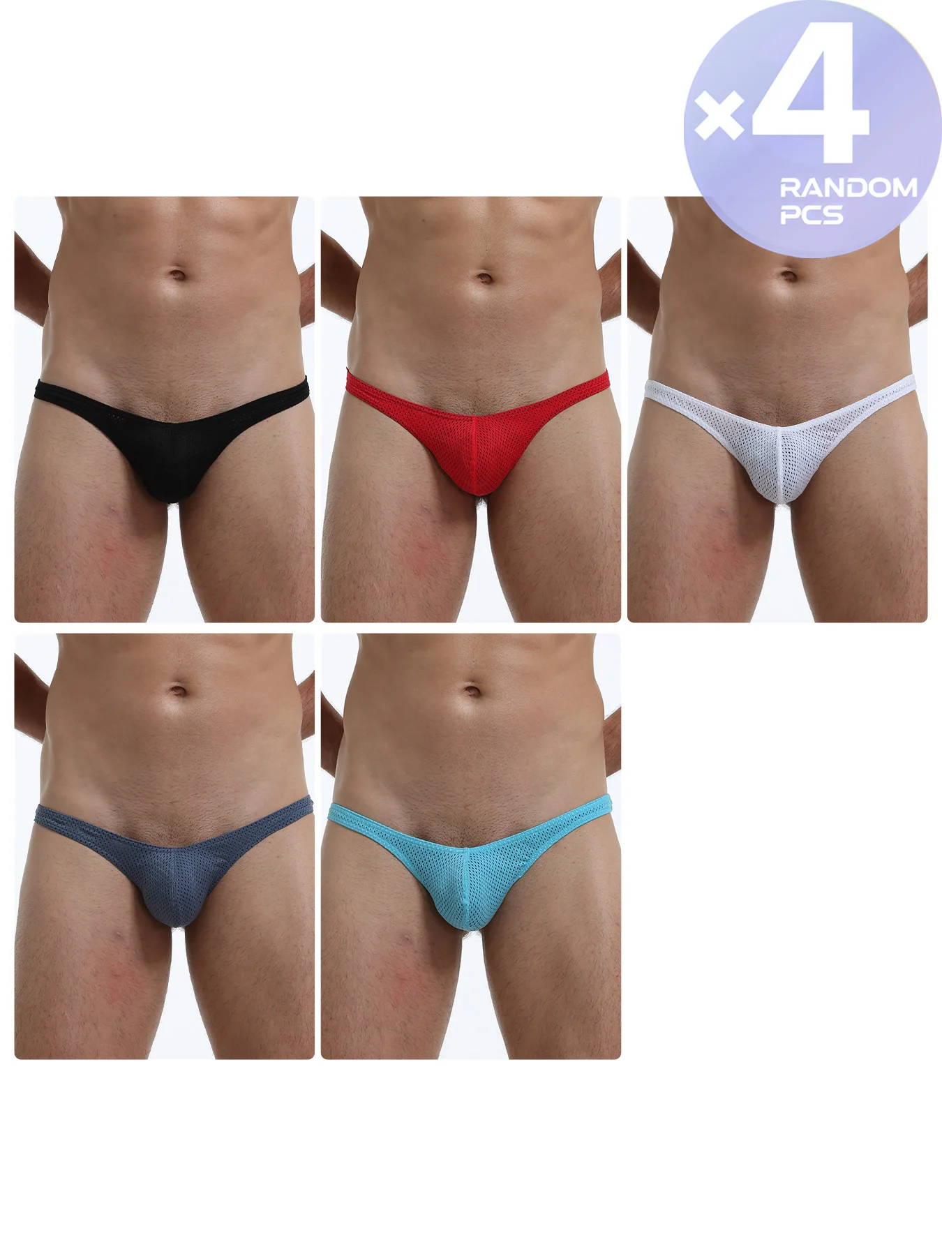 

Men's Thongs G Strings Underwear Men Sexy Bikini Tanga Hombre Jockstrap Men Mesh Lingerie Slip for Mens Thong Panties 2/3/4PCS