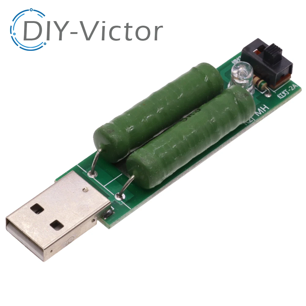 USB resistor dc electronic load With switch adjustable 3 current 5V1A/2A/3A battery capacity voltage discharge resistance tester