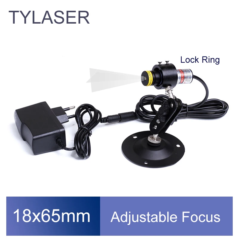 Foco ajustável com anel de bloqueio 18x65mm IR 830nm Linha cruzada 30mw 50mw 100mw Módulo laser (GRÁTIS com adaptador UE) para corte