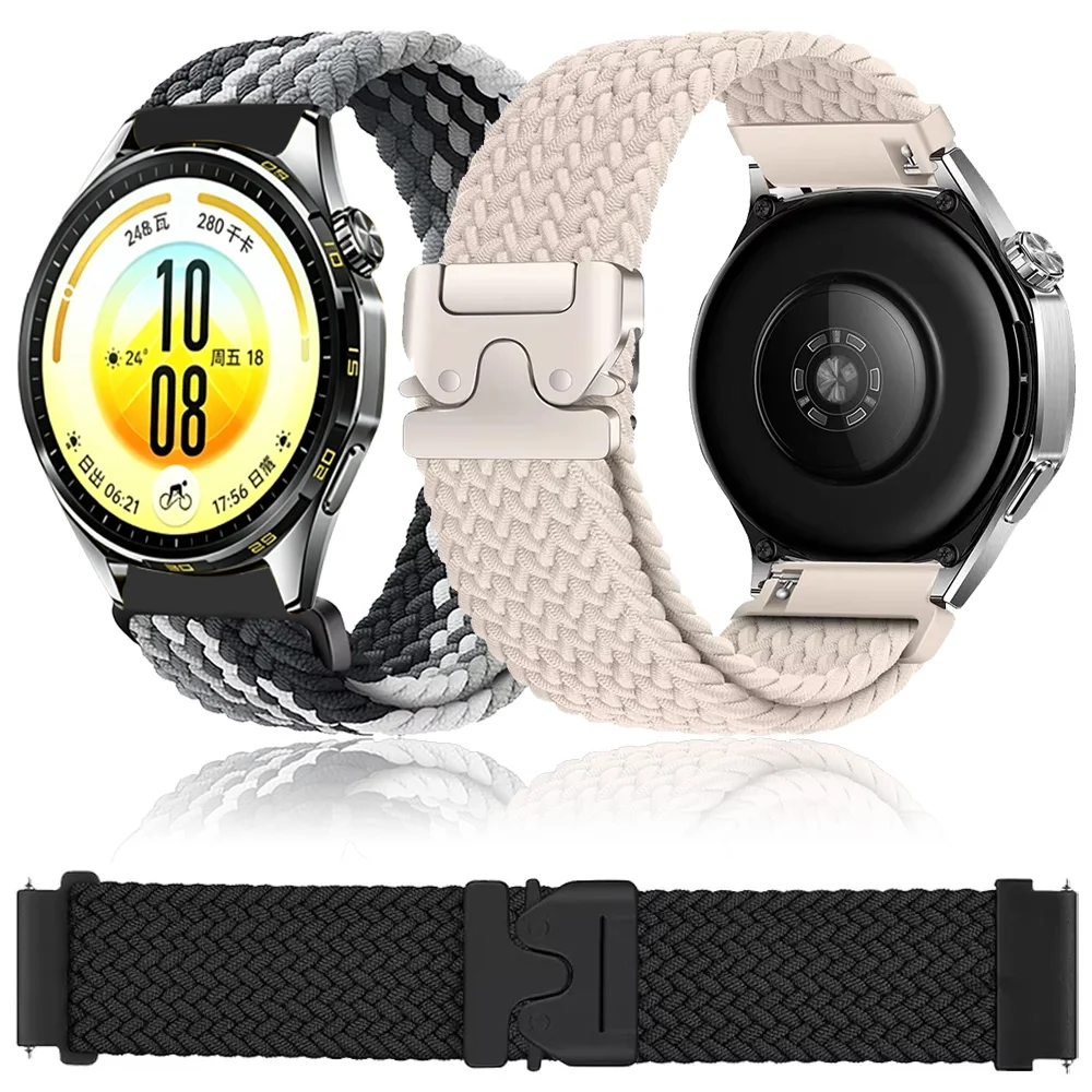 22mm 20mm Fallschirmschnalle Nylonarmband für Huawei Watch GT7-6-5-4 GT7-6-5 Pro 46mm GT Runner 2 Geflochtenes Sportarmband Zubehör