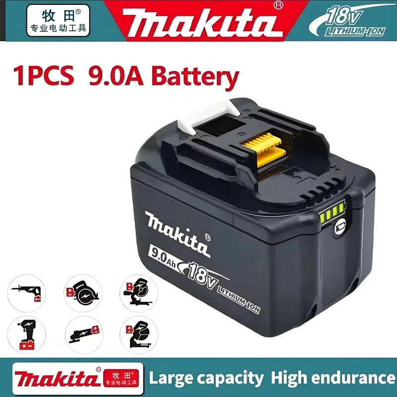 Batteria agli ioni di litio Makita originale di alta qualità, 18V, 3Ah, 6Ah, 9Ah, con erogazione di energia stabile, compatibile con gli utensili elettrici BL1820B, BL1840, BL1860B.