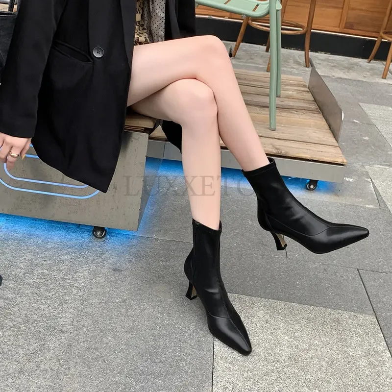 Winter Women Long Boots Fashion Thin Hig Heel Knee High Booties Ladies Black Brown Sexy Woman Knight Boats botas de mujer