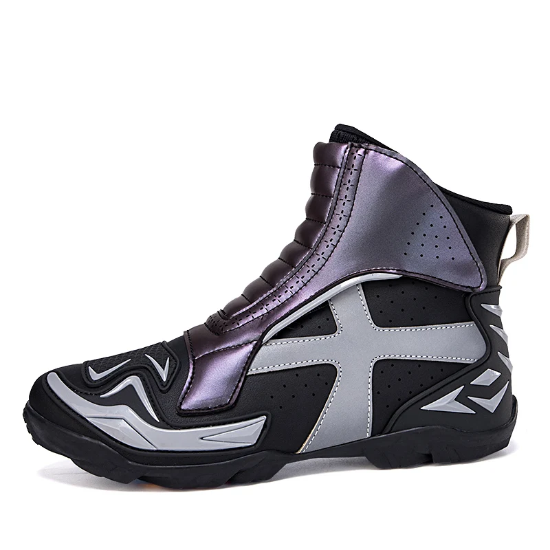 

Motorcycle protective riding boots unisex four season fashion high top anti slip breathable comfortable off-road cycling shoes