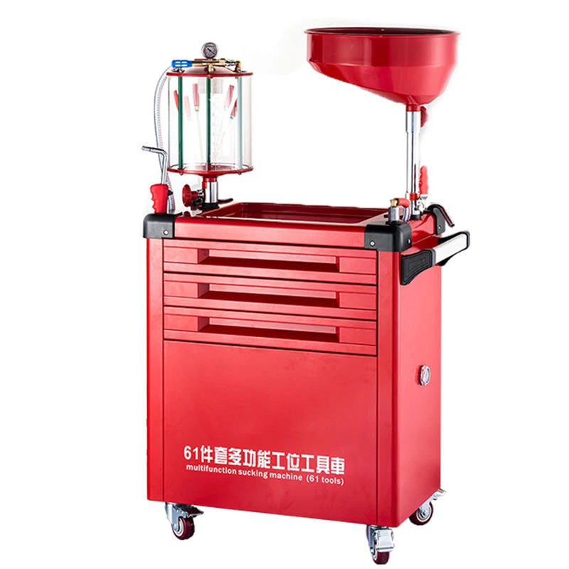 

Waste Oil Changer Drainer Portable Pneumatic Extractor Air Operated Collect Oil Machine Tool Cart with 61 Tools