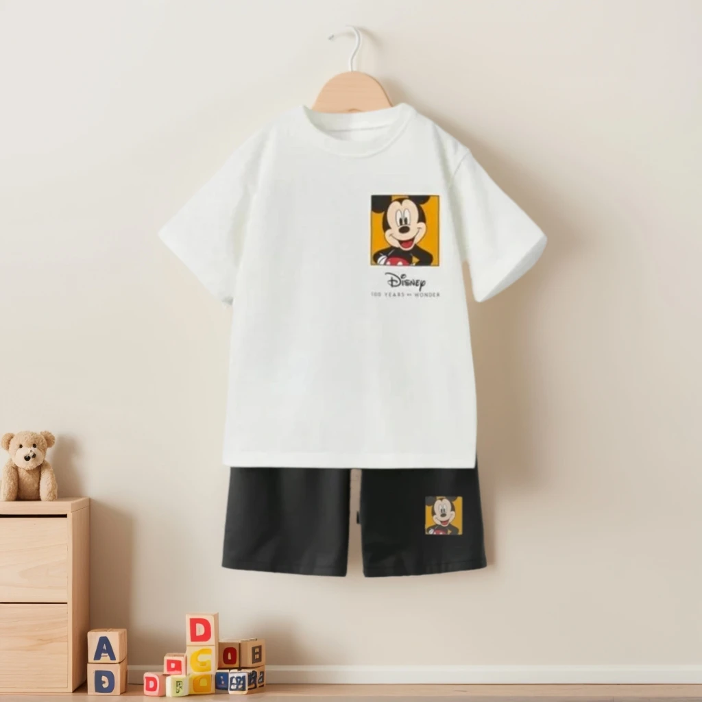 Set per bambini di marca Set di vestiti estivi di Topolino Ragazzi Bambini T-shirt a maniche corte e pantaloncini Abiti Set di top casual alla moda
