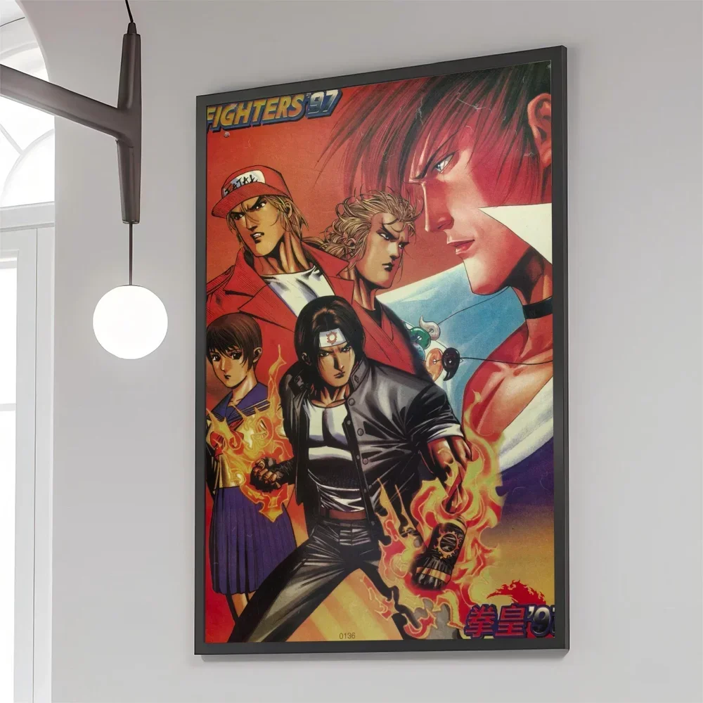 1PC The King Of Fighters Arcade Games Movie Sticky Posters Retro Kraft Paper Sticker Room Bar Cafe Aesthetic Art Wall Painting
