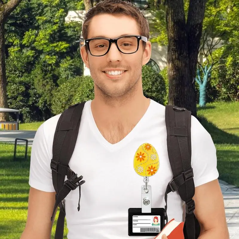 Сезонные катушки для бейджей, декоративная катушка для праздничного бейджа медсестры, держатель для пасхальной бирки, эстетичная легко вытягивающаяся пряжка, праздничные украшения для Бо