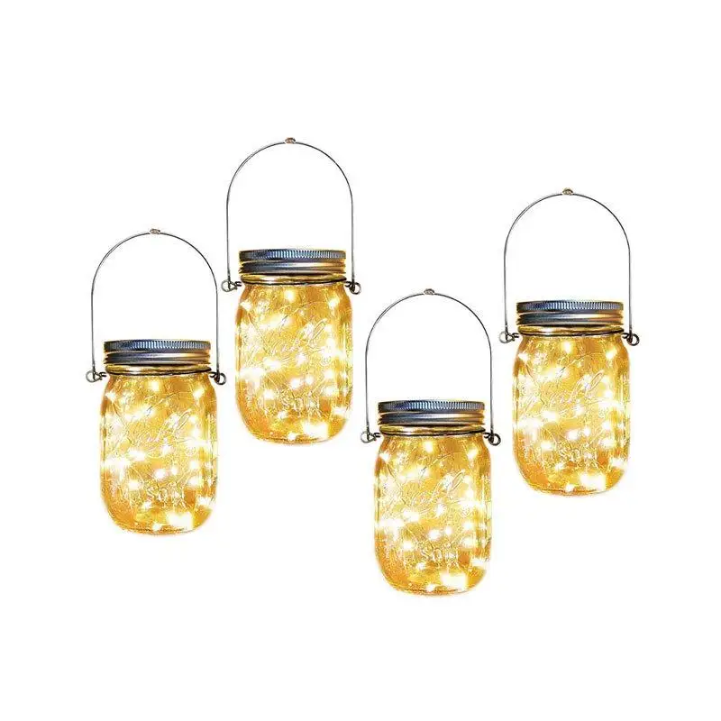 Outdoor Solar Light  IP65 Waterproof Solar Crack Light mason jar lights Hanging Solar Glass Lamp for Garden Lawn Decoration