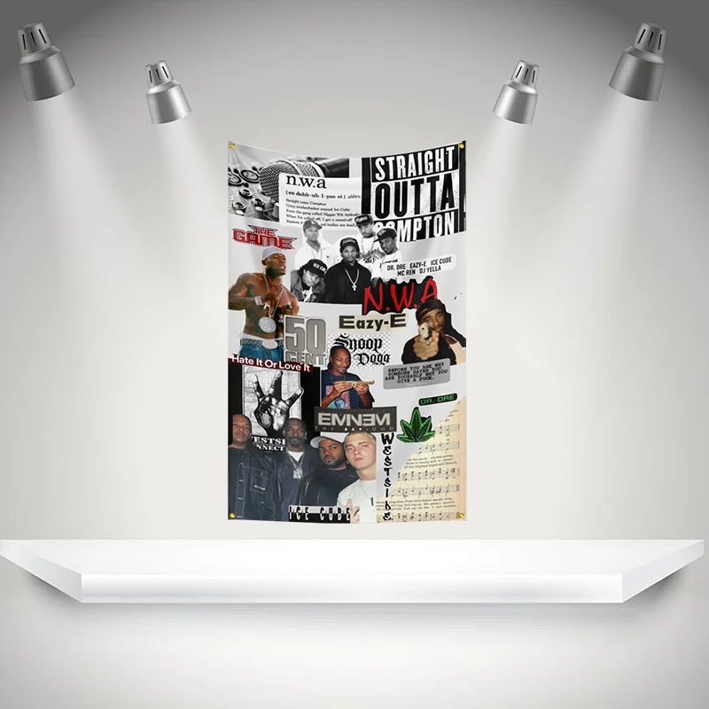 50 C-cents Flag Rock Music Band Banner   HD Printing Tapestry Exhibition, Music Band Fans, Garage Decor