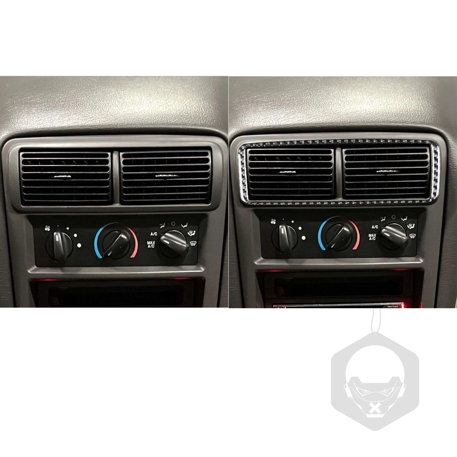 

Carbon Fiber Center Air Vent Outlet Surround Interior Car Accessories Cover Trim Modified Sticker For Ford Mustang 2001—2004