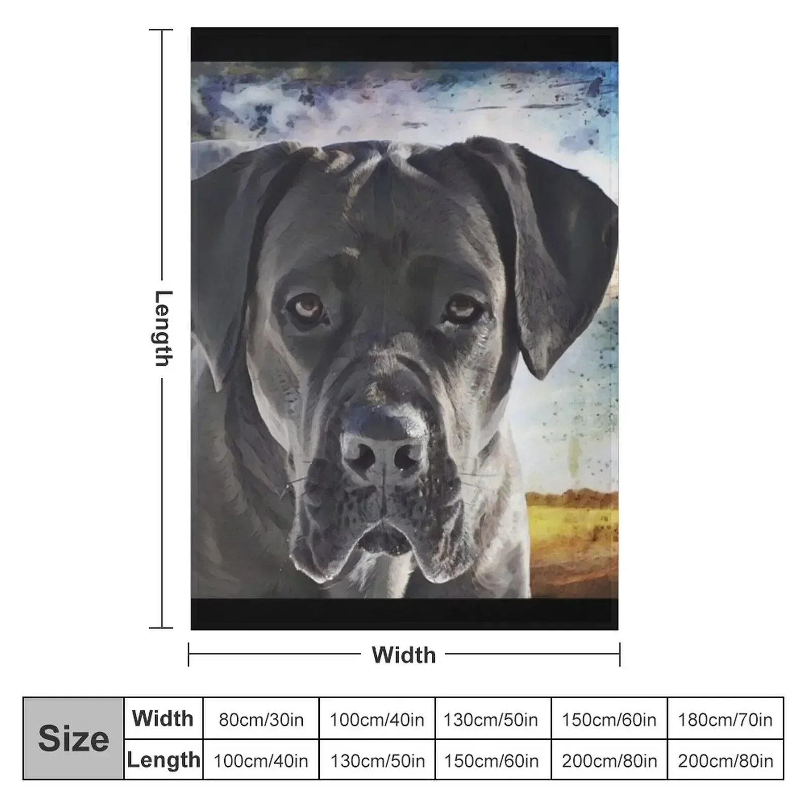 Cane Corso With Floppy Ears Throw Blanket Luxury Thicken valentine gift ideas Bed linens Blankets