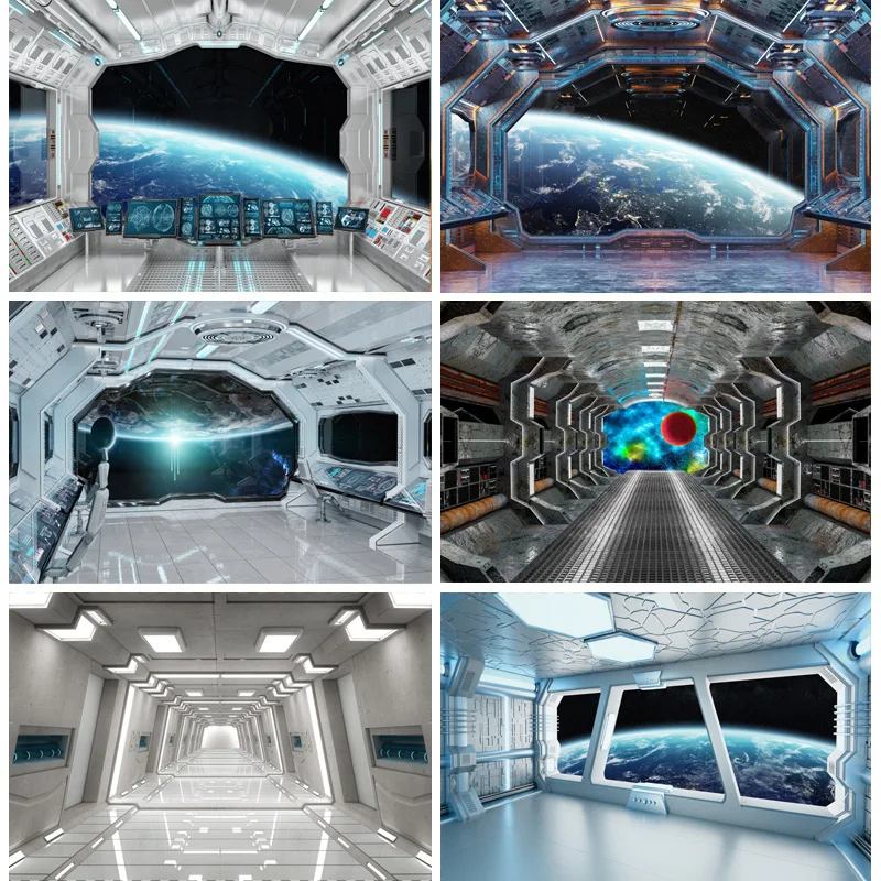 

Spaceship Interior Background Futuristic Science Fiction Photography Backdrops Space Station Spacecraft Cabin Photo Shoot Studio