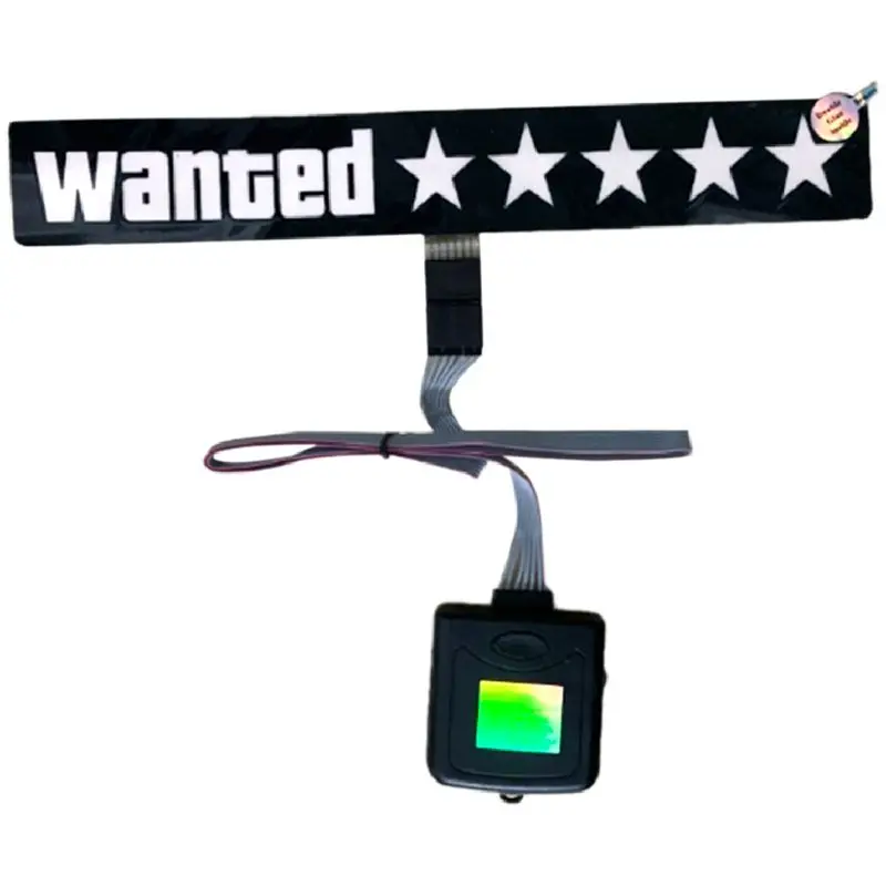 Multi-Purpose Windshield Electric 5 Star Wanted Car LED White Light Up Window Stickers Accessories For JDM Glow Panel Decoration