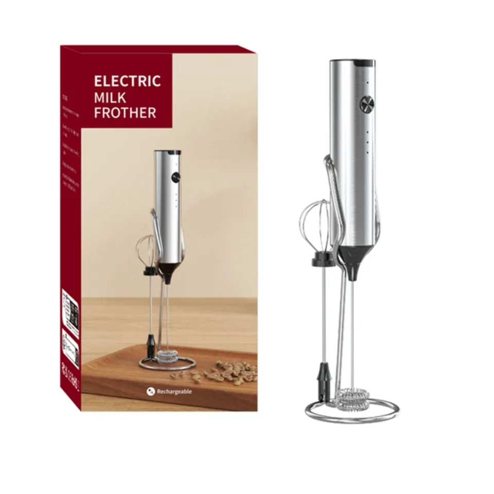 Draadloze elektrische mini-melkopschuimer, koffieklopper, draagbare eierklopper, blender, keukenroerder, cappuccino-koffiezetapparaat - afbeelding 1
