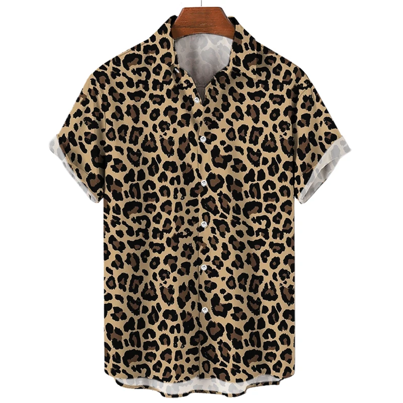 Camisas informales de manga corta para hombre, ropa holgada con estampado de Tigre, ropa de calle de moda Harajuku, camisas Hawaianas, 2023