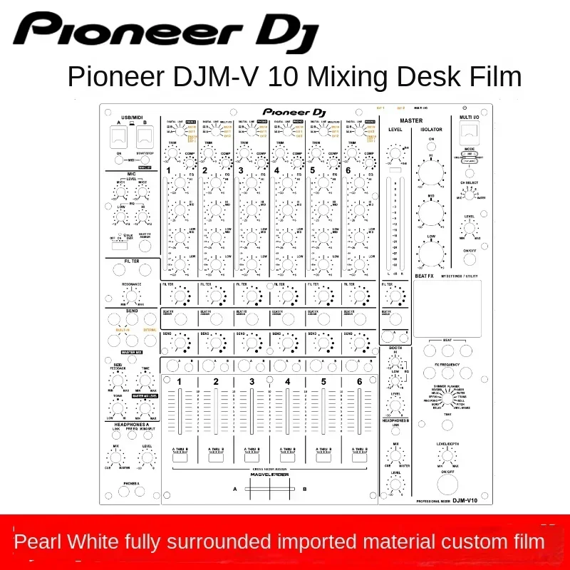 

Pioneer DJM-V10 Film Mixing Platform Panel Disk Recorder Protection Stickers PCs Imported Materials (PVC Film Only, Not Machine)