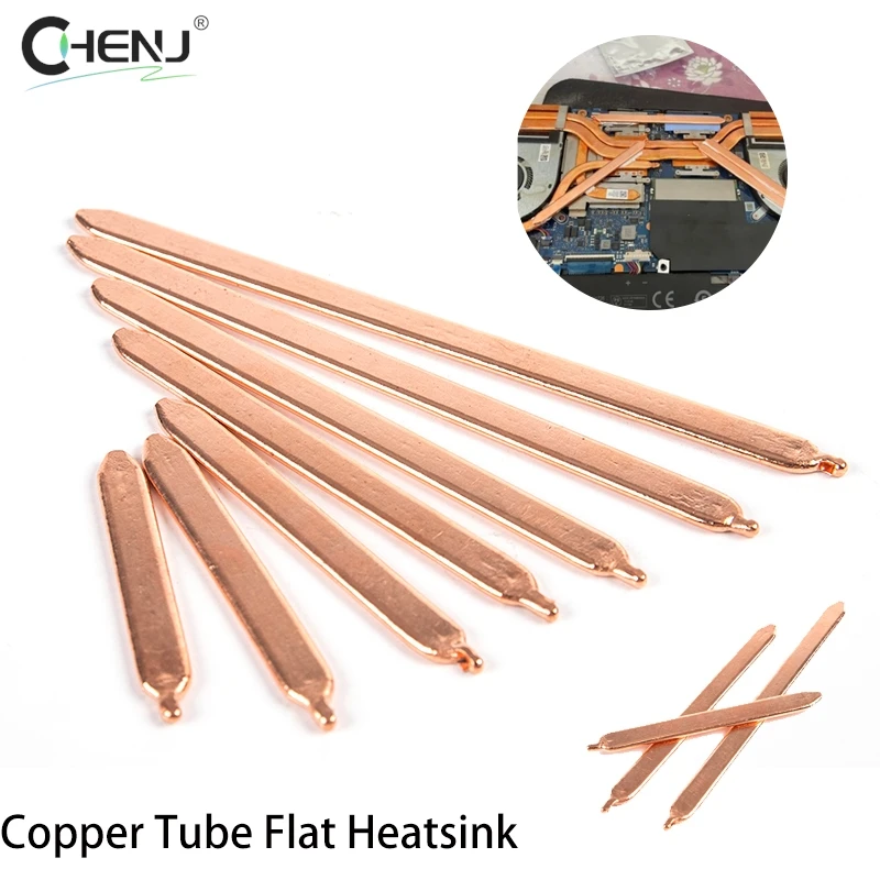 60mm-150mm Pure Copper CPU GPU RAM Heatpipe Tube Laptop Radiator Heating Cooler Flat Heat Pipes Heatsink Notebook Computer