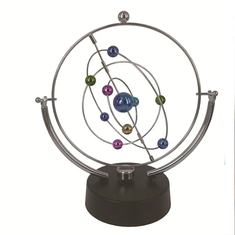 Perpetual Motion Celestial Globe Pendulum Kinetic Orbital Swing Desk Decor Craft Ornament for Office Home Gift Display