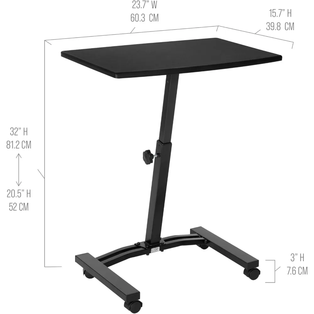 محطة عمل حامل كمبيوتر محمول قابلة للتعديل بارتفاع متنقل للجلوس والفصول الدراسية والمكتب المنزلي والاستخدام الطبي