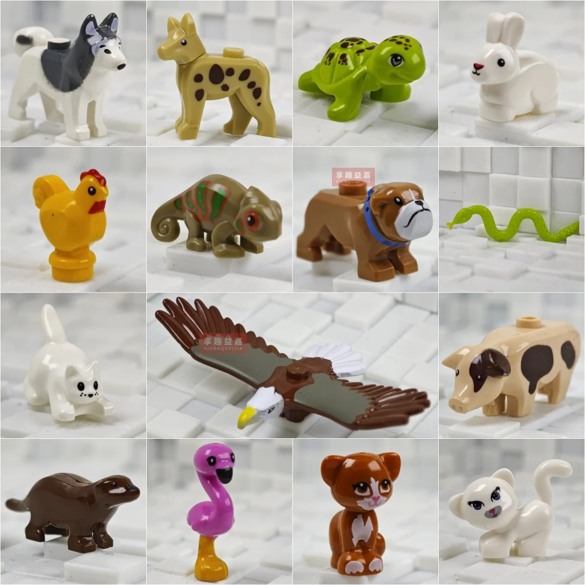 MOC City Animal Building Block Figures Eagle Owl Panda Parrot Seagull Penguin Zoo Fram Horse  Pig Accessories Bricks Toy Gift