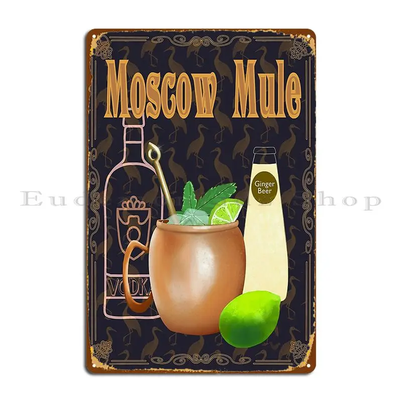 moscow mule cocktail Metal Plaque Cinema Printing Plaques Garage Cinema Tin Sign Poster