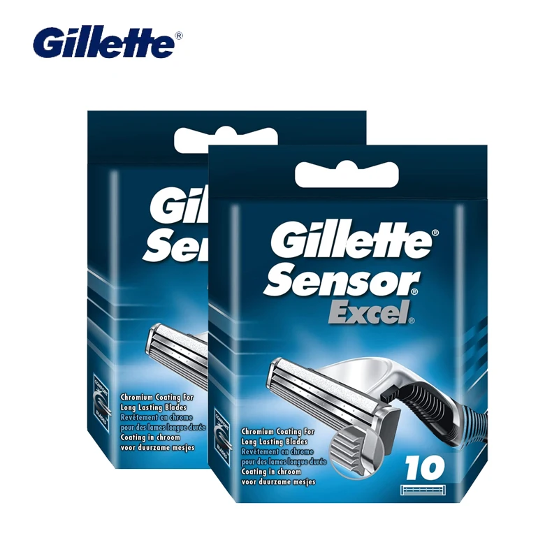 Gillette Men's Razor Blades Sensor Excel Shaving Cartridges Replacement Heads Double Layer Shaver Blades For Men's Face Beard