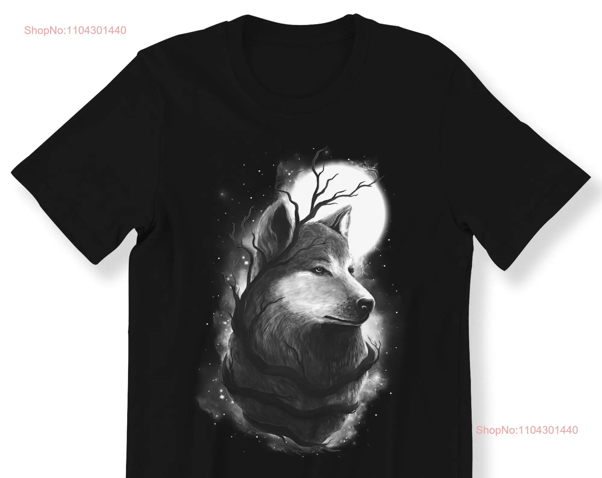 Night Wolf For Men And Women T shirt Moon Nature Top Animal Lovers Art Plus Size Available Premium long or short sleeves