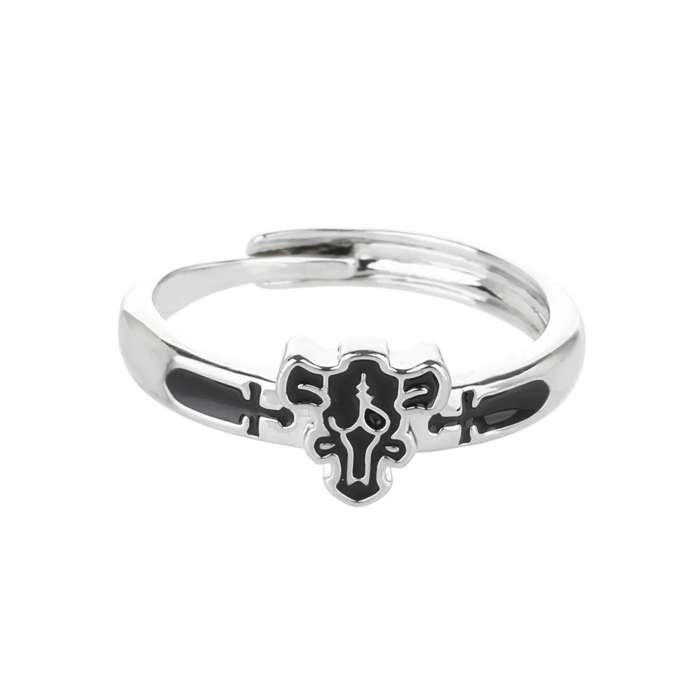 Anime Black Clover Black Bull Squad Open Adjustable Rings Cosplay Prop Accessories Birthday Gift for Fans Men Women 