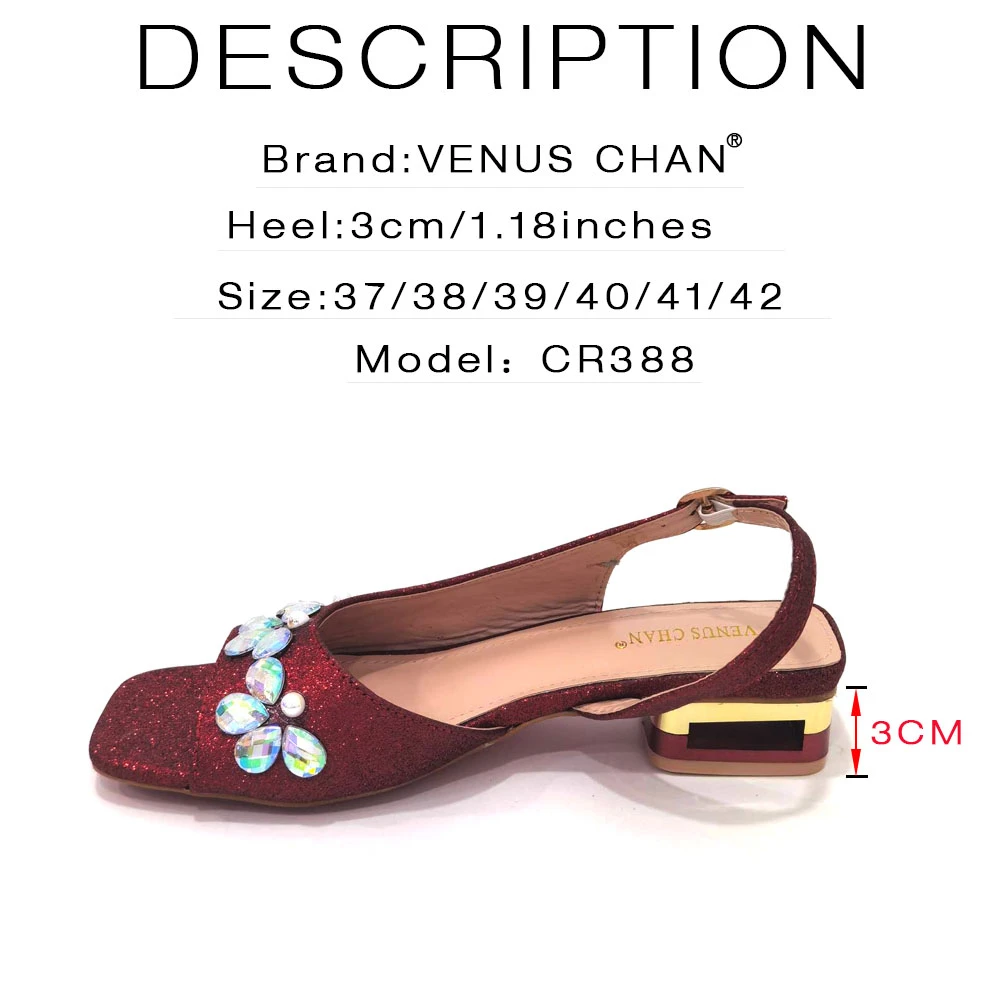 Red Temperament Elegant Women's Wedding Luxury Dinner Buckle Sandals Bag Set Vintage Rhinestone Applique Luxury High Heels