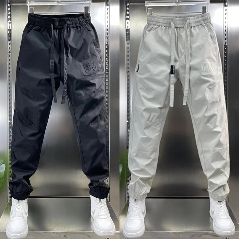 Calça harém casual masculina, moletom jogger de secagem rápida ao ar livre, calças soltas, roupas esportivas, marca de luxo