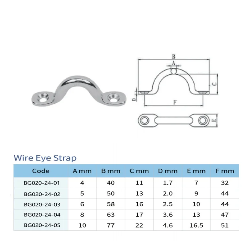 4 pezzi maniglia in filo di acciaio inossidabile cinturino per gli occhi barca Marine Tie Down Fender Hook baldacchino argento RV motori accessori manico per arco