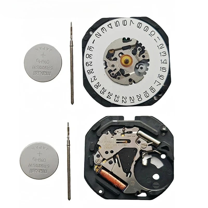 

Механизм VX32 с датой, японский часовой механизм для VX32E, календарь, дата, металлический кварцевый механизм Vx32e-3