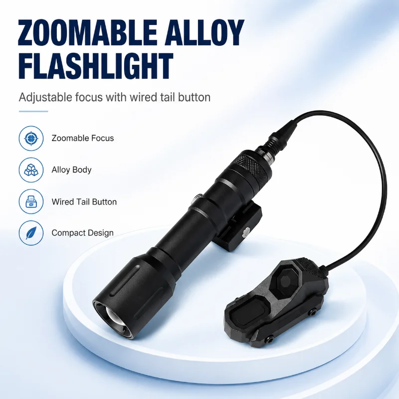 Durable Alloy Flashlight AX Line Wired Switch High Lumen Hobby Model 20mm Rail Component