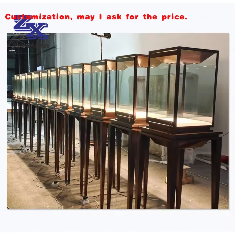 

custom.Guangzhou-ZX High Quality Furniture Supplier Tower showcase Display Cabinet Jewelry Store Display
