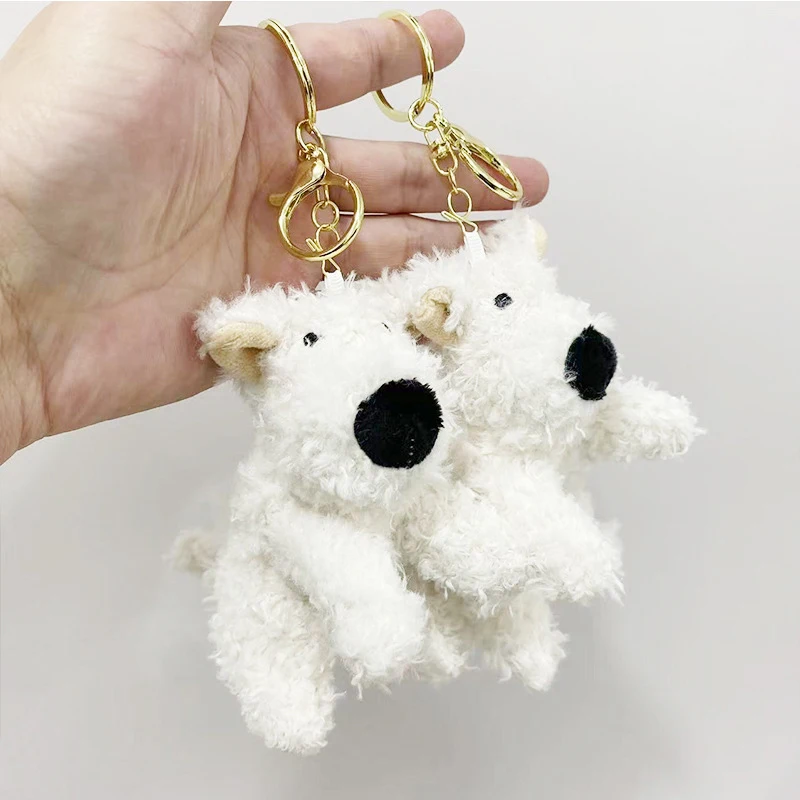 Lovely Kawaii West Highland Plush Dog Toy Keychain Cartoon Animal Dog Bag Decoration Pendant Car Keychain Birthday Gifts