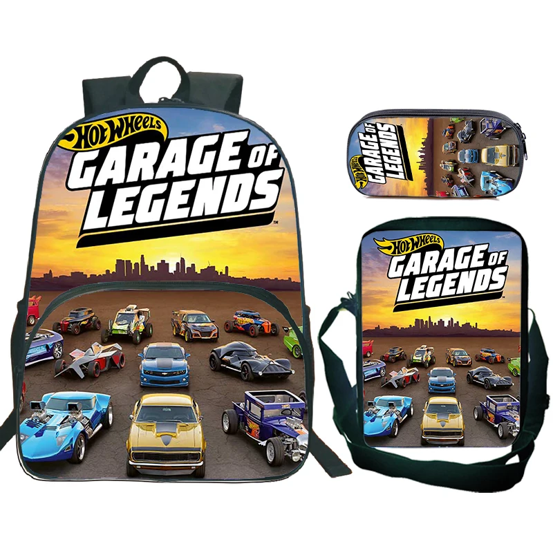 

Hot Wheels Let's Race Print Backpack 3pcs Set Boys Girl School Bookbag Child Student Hot Wheels Backpack Back to School Gift