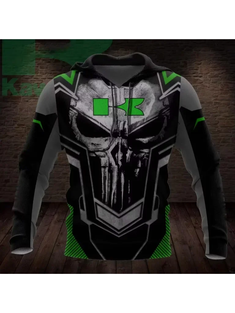 AliExpress Kawasaki men's hoodies, motorcycle uniforms, sportswear, men's cycling sweatshirts, 3D printed patterns