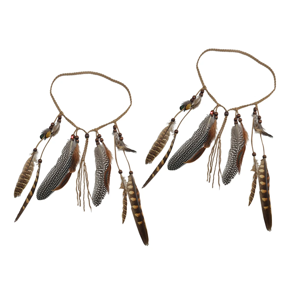 

2 шт., повязка на голову в стиле бохо с шлейфом, этническая кисточка, аксессуар для волос, вечерние, праздничные, украшения для костюма, женская повязка для волос, женский декор на голову