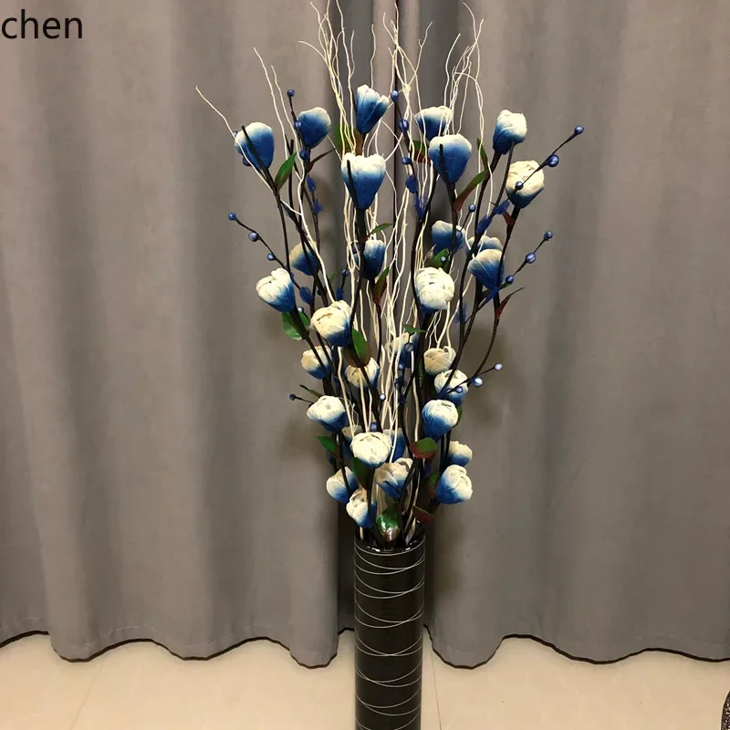 

YFY Floor-Standing Living Room Floral Rose Dried Flowers Indoor Decoration Vase Set