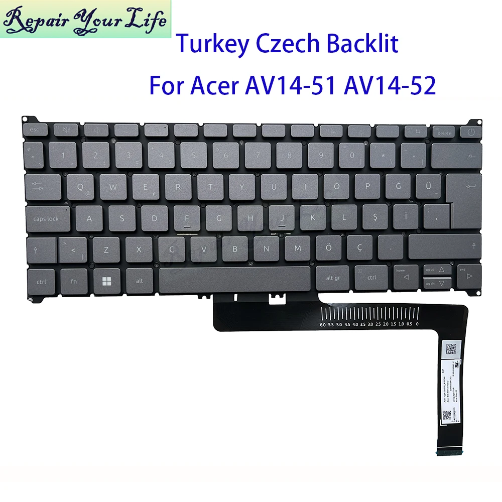 CS Turkey Backlit Keyboard For Acer Aspire Vero AV14-51 AV14-52 AV14-52P Turkish Czech Slovakia Keyboards Gary Keys QV03P-A10EWL