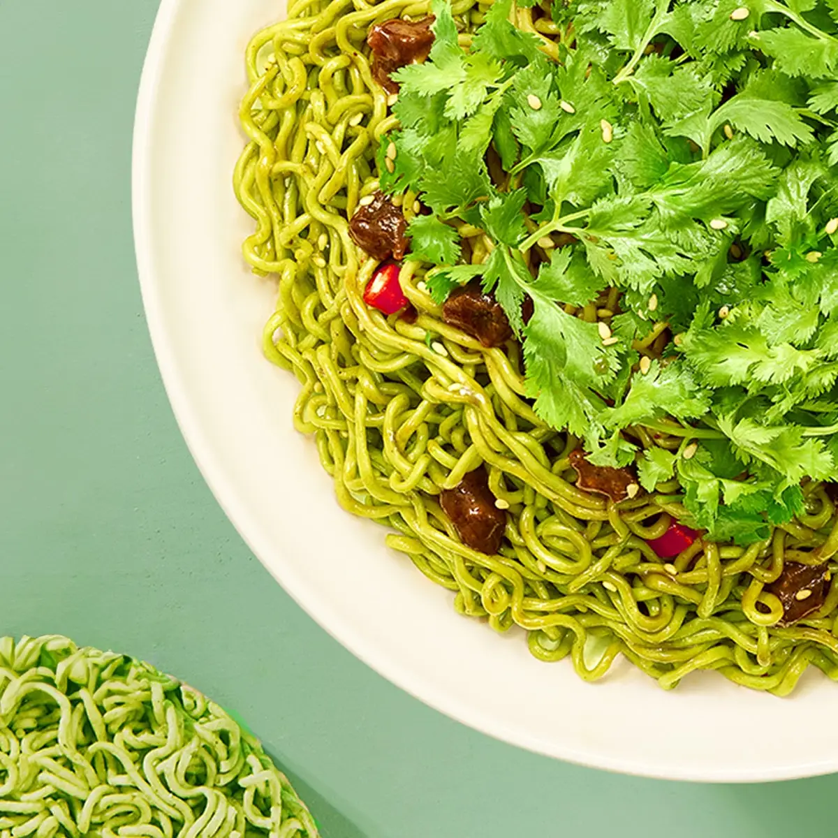 [7Packs] Baixiang Koriander Noedels Pittige Rundvlees Smaak 3.77 Oz * 7Packs