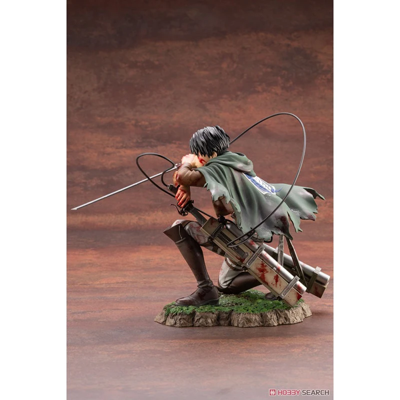 In Stock KOTOBUKIYA Original 1/7 Attack on Titan Levi Ackerman Rival Kneeling Position Anime Figure Toys Gift for Kids