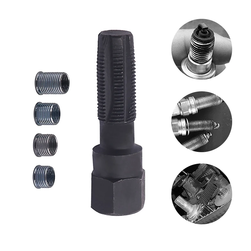 Spark Plug Thread Repair Kit 14mm Car Cylinder Thread Repair Tool Spark Plug Rethreader Kit M14 x 1.25