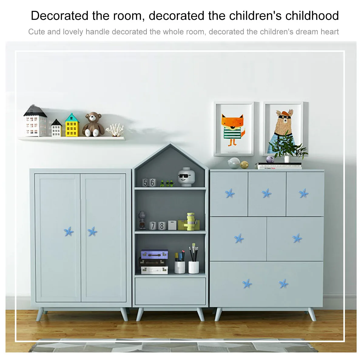 

Knob Single Hole Cabinet Handle Retro Ocean Sea Star Shape Drawer Pull Theme Iron Material Durable Hardware