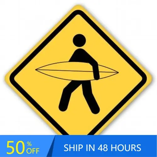 Surfer Road Sign Unique Window Motor Home Walls Boat Waterproof Vinyl Decal Sticker Cool Funny Cute Retro