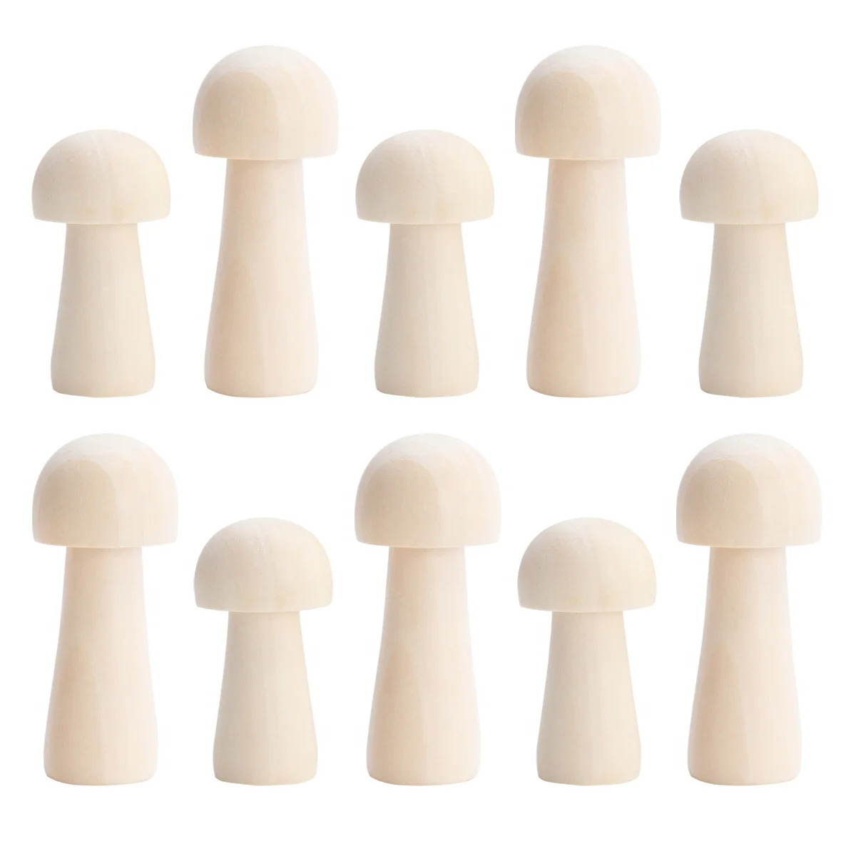

10pcs Wooden Mushroom 85Mm 65Mm Smooth Kids Diy Craft Painting Decor Educational Art Wood Chip Accessories