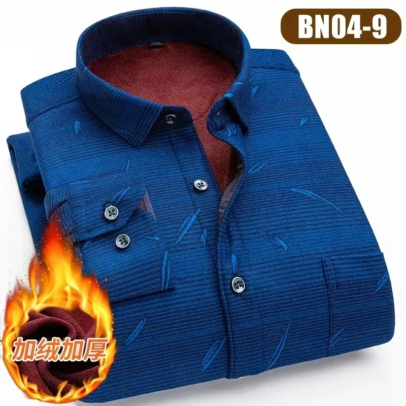 Autumn Winter Men's Clothing Fashion Two-sided Fleece Warm Shirts Men Casual Business Non-ironing Shirts Man Versatile Tops