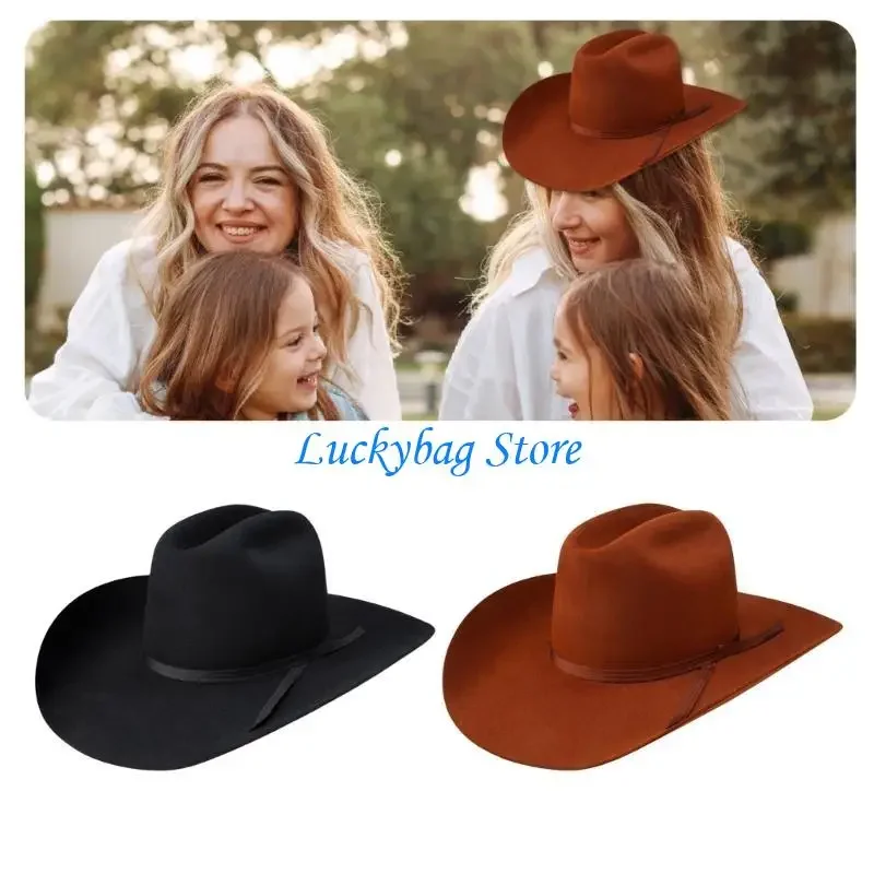 

X7XE Popular Hat Woven Belt Stage Hat Roleplaying Party Costume Wool Hats