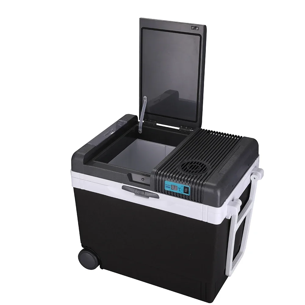 Portable Camping Electric Cooler Box Refrigerator Car Fridge 33l Evercool Ec-985 AC DC 12v 240v 110v Pull rod roller