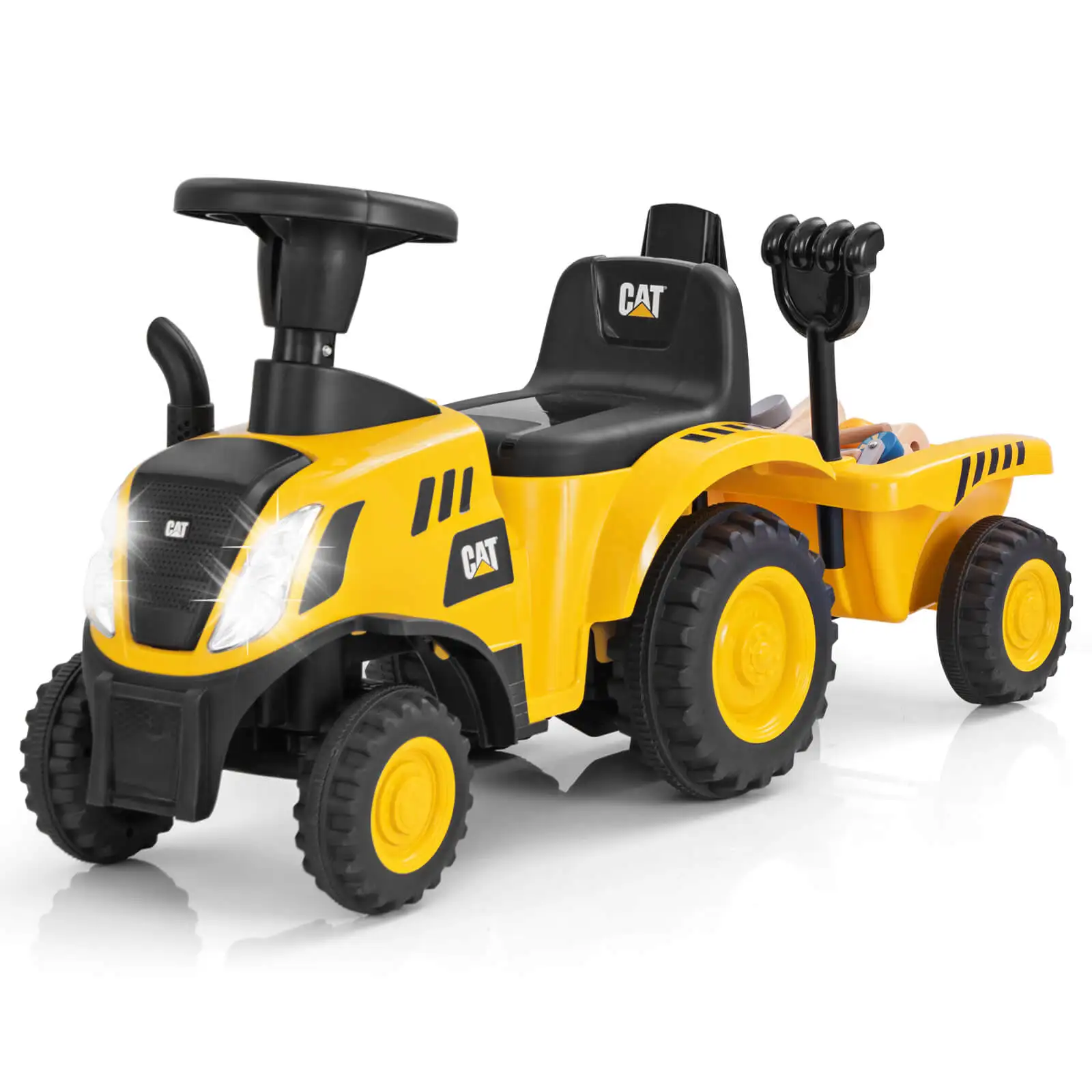 

Kids Ride on Tractor Licensed Caterpillar Foot to Floor Sliding Car w/ Shovel